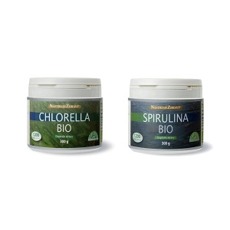 Spirulina Bio 300 g tbl.1200 + Chlorella Bio 300 g Imunita, posílení organismu, prevence, enzymy Blue step