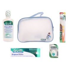 GUM Original White zimní bělící sada   Praktická taštička z poloprůsvitného plastu s motivem sněhuláka obsahuje patentované produkty značky GUM® Original...