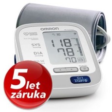 AKCE Automatický tlakoměr Omron M6 Comfort   Nejžádanější automatický tlakoměr Omron na paži v ČR 2011 s jednou manžetou pro normální i silnou paži. Má velký a...