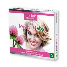 Fin Femiveltabs (60 tbl) Při menopauze Finclub Finclub Blahodárně působí na reprodukční systém ženy. Zejména v období klimakteria pomáhají mírnit příznaky související se...