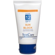Syncare Opalovací krém Sun Block SPF 12, UVA 4 fyzikální filtr 75 ml Přírodní ochranná sluneční kosmetika, krémy na opalování Syncare