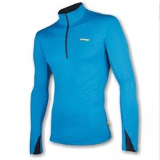 Pánská mikina MERINO SENSOR MULTISTRETCH 330 krátký zips modrá Zdravý domov Sensor