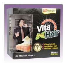 VitaHair, vlasový stimulátor pro muže -  90 tbl.   Přípravek pomocí něhož zamezíte nadměrnému vypadávání vlasů. Doplněk stravy, který byl vyvinut...