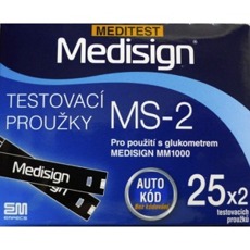 Testovací proužky Meditest Medisign MS-2 pro MM1000 50ks Glukometry Ostatní