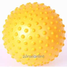 Sensyball s výstupky 20 cm Gymnic Italy  Akupresurní míč žluté barvy s jemnými masážními výstupky. Příjemně promasíruje potřebná zthuhlá místa na těle. Průměr...